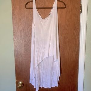 High to low white tank top